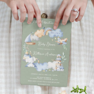 Invitation Laisser l'aventure commencer petit bébé Baby showe
