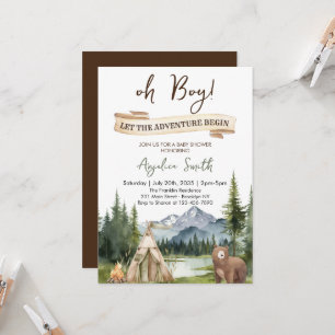 Invitation Laisser l'aventure débuter le Baby shower d'aventu