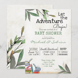 Invitation Laisser l'aventure débuter le Baby shower de deman