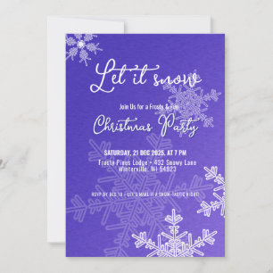 Invitation Laisser neiger indigo snowflakes Noël fête