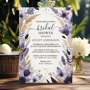 Invitation Laisser Plum Automne Été Lavande Sage Fête des mar