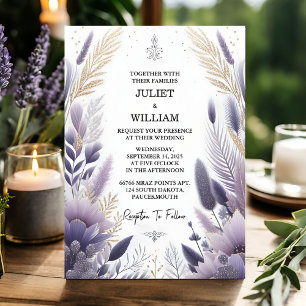 Invitation Laisser Plum Automne Printemps Été Lavender Sage M
