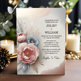 Invitation Laisser soie rose Boho Peony Garden Dusty Rose Mar