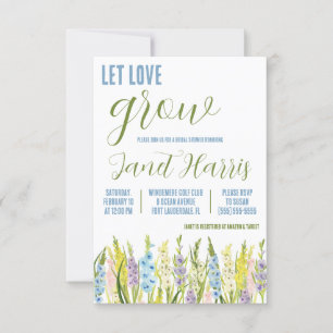Invitation Laissez l'amour grandir, Pastel Blue Gladiolus Dou