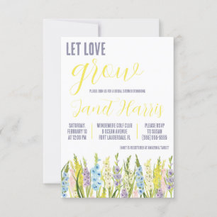 Invitation Laissez l'amour grandir, Pastel Gladiolus Douche n