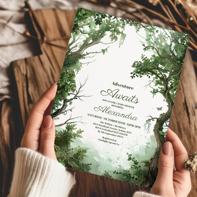 Invitation Laissez L'Aventure Commencer Le Baby shower Des Ga (Créateur téléchargé)