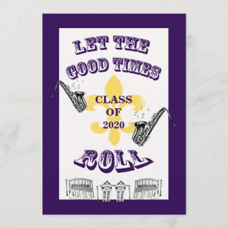 Invitation Laissez le bon pourpre de fête de remise des