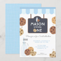 Lait bleu et biscuits Garçons de premier anniversa