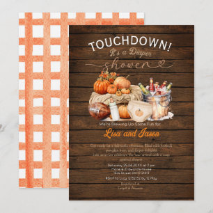 Invitation Lait de bois et Citrouille de football Chute Douch