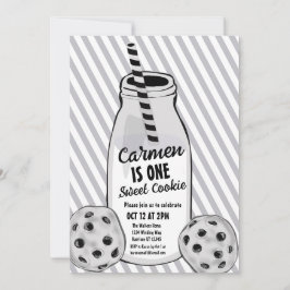 Invitation Lait et biscuits 2D Garçons Premier anniversaire