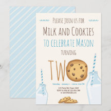 Lait et biscuits Garçon Bleu Deuxième anniversaire