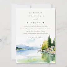 Lake Geneva Switzerland Watercolor Scape Wedding