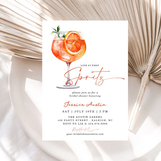 Invitation L'Amour Au Premier Spritz Brise Fête des mariées O (Créateur téléchargé)
