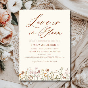 Invitation L'amour beige est en Fête des mariées Fleur sauvag