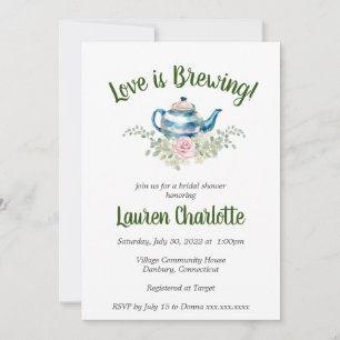 Invitation L'amour brasse   Baby shower nuptial   Tea Party