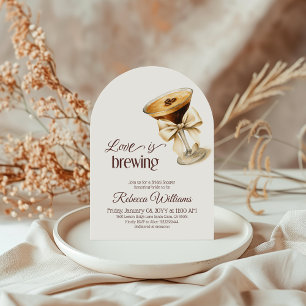 Invitation L'amour brasse Bow Espresso Martini Fête des marié