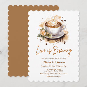 Invitation L'amour brasse de la Fête des mariées de café Brow