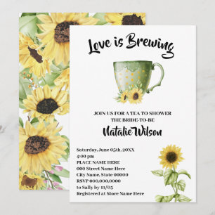 Invitation L'amour brasse des tournesols Thé Fête des mariées