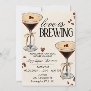 Invitation L'amour brasse du café Fête des mariées thème Evit