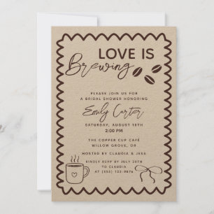 Invitation L'amour brasse du café Thème Fête des mariées