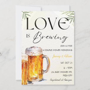 Invitation L'amour brasse la bière Wedding shower mariée