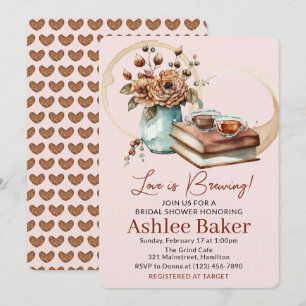 Invitation L'amour brasse la coupe de café et la Fête des mar