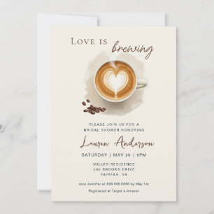 Invitation L'amour brasse la Fête des mariées au café