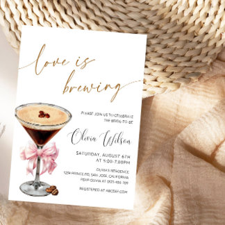 Invitation L'amour brasse la Fête des mariées -Café & Love Pa