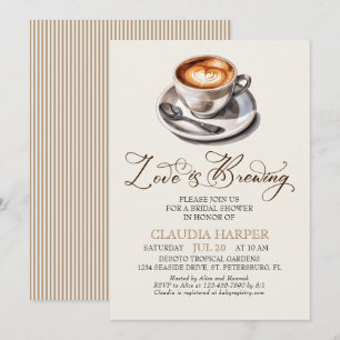 Invitation L'amour brasse la Fête des mariées Capuccino