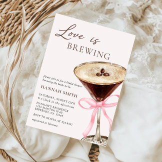 Invitation L'amour brasse la Fête des mariées Chic Martini