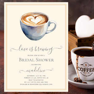 Invitation L'amour brasse la Fête des mariées de café