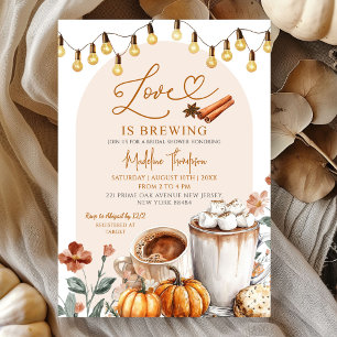 Invitation L'amour brasse la Fête des mariées de café Citroui