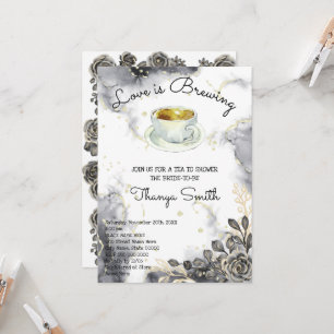Invitation L'amour brasse la Fête des mariées de thé Rose Bla