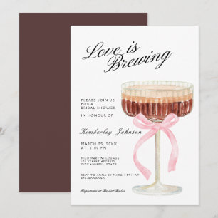 Invitation L'amour brasse la Fête des mariées Espresso Martin