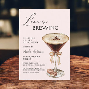 Invitation L'amour brasse la Fête des mariées Espresso Martin
