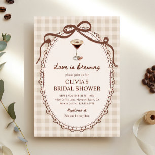 Invitation L'amour brasse la Fête des mariées Espresso Martin