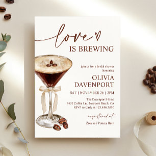 Invitation L'amour brasse la Fête des mariées Espresso Martin