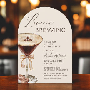 Invitation L'amour brasse la Fête des mariées Espresso Martin