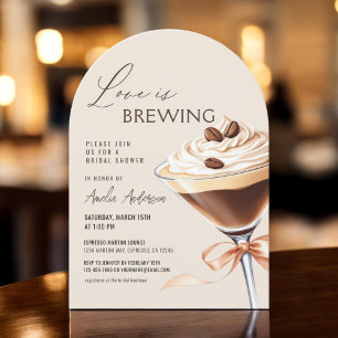 Invitation L'amour brasse la Fête des mariées Espresso Martin