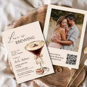 Invitation L'amour brasse la Fête des mariées Espresso Martin