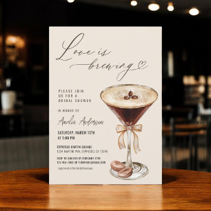 Invitation L'amour brasse la Fête des mariées Espresso Martin