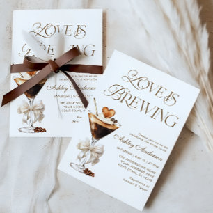 Invitation L'amour brasse la Fête des mariées Espresso Martin