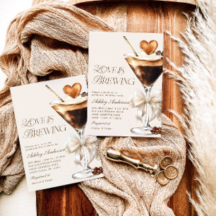 Invitation L'amour brasse la Fête des mariées Espresso Martin