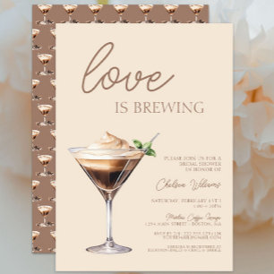 Invitation L'amour brasse la Fête des mariées Espresso Martin