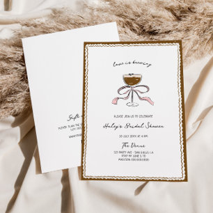 Invitation L'amour brasse la Fête des mariées Espresso Martin