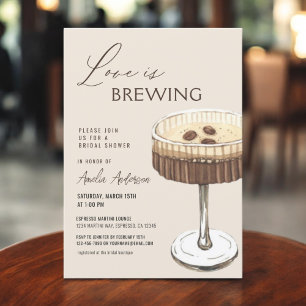 Invitation L'amour brasse la Fête des mariées Espresso Martin