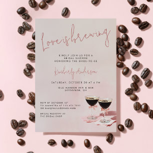 Invitation L'amour brasse la Fête des mariées Espresso Martin
