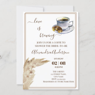 Invitation L'amour brasse la Fête des mariées Pampa Grass Inv