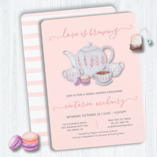 Invitation L'amour brasse la Fête des mariées Thé & Cookies I