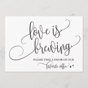 Invitation L'amour brasse le café bar Mariage Signé